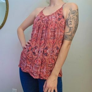 Lucky Brand Printed Blouse Top Size M